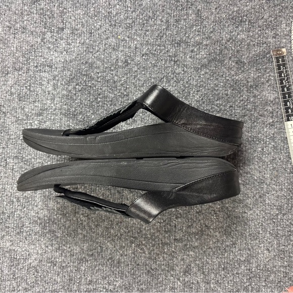 FITFLOP Women’s Black Fino Feather Toe-Post Wedge Sandals size: 8 - Picture 5 of 9